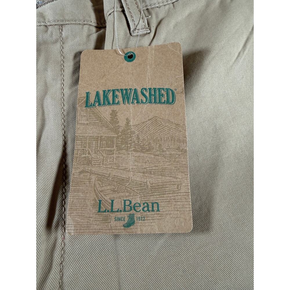 L.L.Bean Lakewashed Shorts Men’s 38 Khaki Tan Cotton Standard Fit NWT - Picture 2 of 5